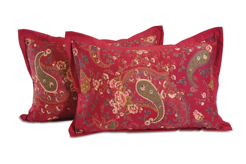 Swayam Set of 2 Pure Cotton Pillow Cover | 18x28 Inch | Soft Breathable Bed Pillow Cover 200TC | Durable & Washable | Ethnic Motif Print Pillow Cover for Bedroom | Standard Size - Red - Image 5