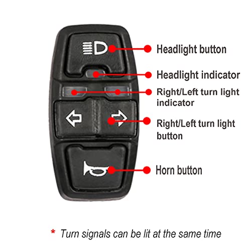 JooFn Motorcycle Head Light Turn Switch, 3-in-1 Light Horn Turn Switch Signal Button Set, Motorcycle Headlights Horn Turn ON/Off Control Switches for Scooter Electric Bike - Image 5