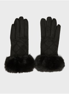 ELLA Faux Suede Fur Winter Gloves  - Image 2
