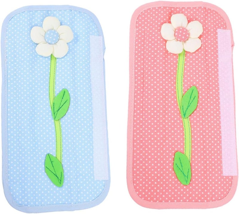 VERDANVERSE 2pcs Refrigerator Handle Covers with Flower Pattern Kitchen Fridge Door Handle Protectors in Blue and Pink for Smudge and Stain Prevention - Image 1