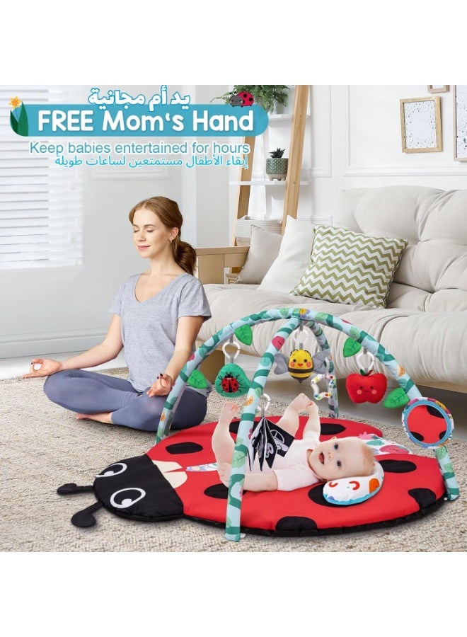 LBMT سجادة ألعاب رياضية 8 في 1 للأطفال،سجادة أنشطة رياضية للأطفال وسجادة وقت البطن مع 6 ألعاب قابلة للفصل،سجادة أنشطة للأطفال قابلة للغسل للتطور البصري والسمعي والحسي والحركي وألعاب الأطفال،هدية أساسية للأطفال حديثي الولادة من عمر 0 إلى 18 شهرًا - Image 2