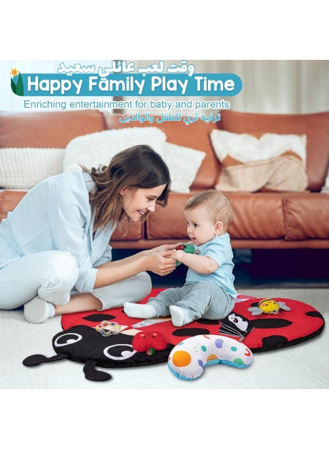 LBMT سجادة ألعاب رياضية 8 في 1 للأطفال،سجادة أنشطة رياضية للأطفال وسجادة وقت البطن مع 6 ألعاب قابلة للفصل،سجادة أنشطة للأطفال قابلة للغسل للتطور البصري والسمعي والحسي والحركي وألعاب الأطفال،هدية أساسية للأطفال حديثي الولادة من عمر 0 إلى 18 شهرًا - Image 4