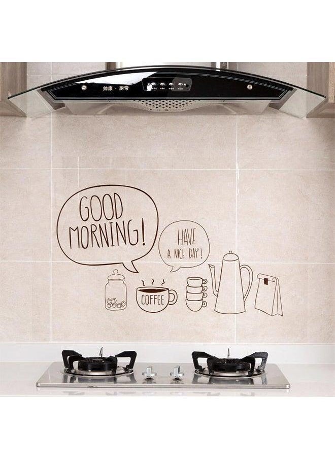 QiaoKai Good Morning Kitchen Wall Sticker Brown 60x90centimeter  - Image 2