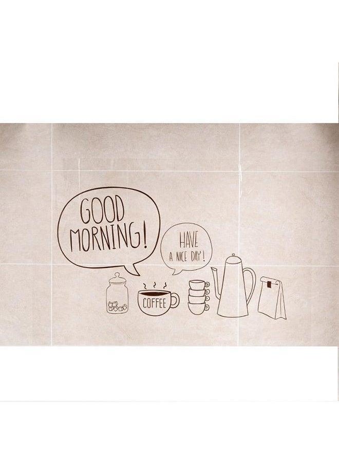QiaoKai Good Morning Kitchen Wall Sticker Brown 60x90centimeter  - Image 1