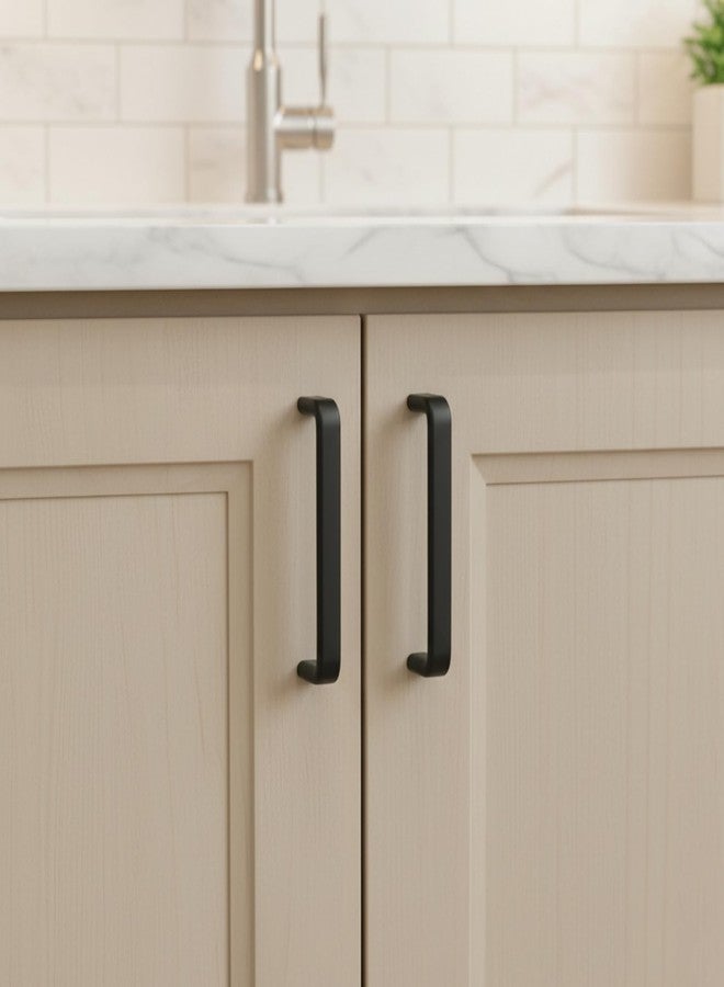 Atlantic Stainless Steel Capsule D Drawer, Cabinet Handles, Matte Black, 4 Inch - Set of 6, Black Finish Pull Handles - Image 3