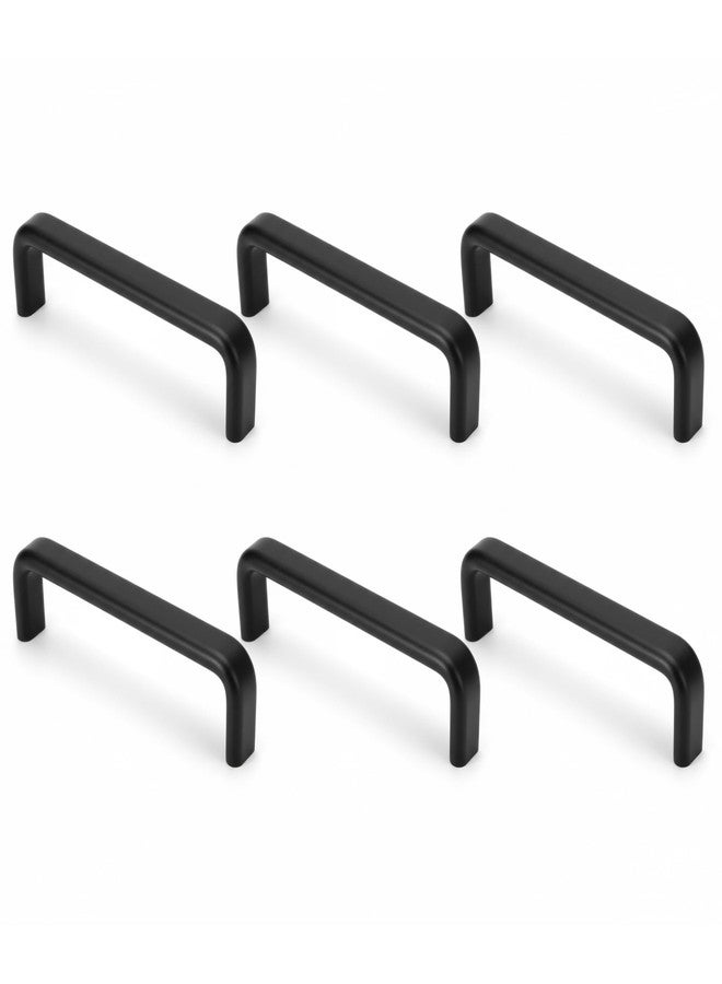 Atlantic Stainless Steel Capsule D Drawer, Cabinet Handles, Matte Black, 4 Inch - Set of 6, Black Finish Pull Handles - Image 1