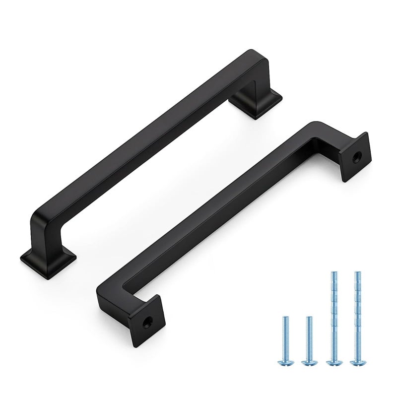 HOME EDIT 10 Pack 5 Inch Matte Black Cabinet Handles Solid Zinc Alloy Pulls for Kitchen Cupboard Drawer Hardware - Image 2