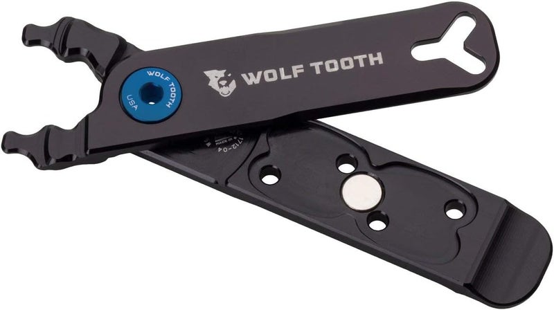 Wolf Tooth Pack Pliers - Master Link Combo Pliers - Black with Blue Bolt - Image 1