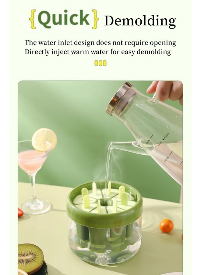 8 ice cream molds, easy to release popsicle molds, food grade materials, with circular ice shelves, reusable, BPA free children's popsicle making machine, DIY homemade popsicle molds - Image 2