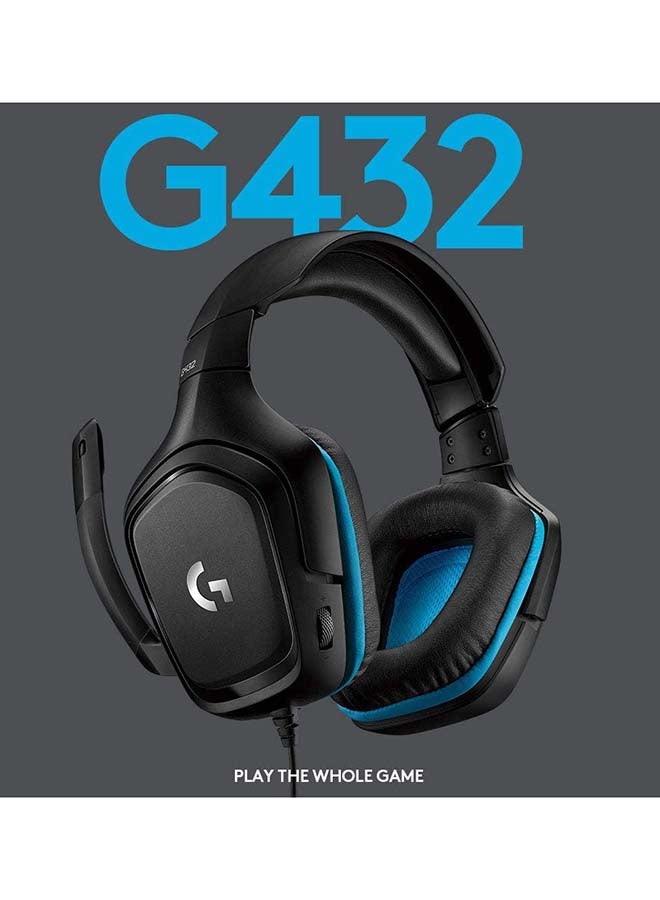 Logitech G432 Wired Gaming Headset, 7.1 Surround Sound, Dts Headphone:X 2.0, 50 Mm Audio Drivers, Usb And 3.5 Mm Audio Jack, Flip-To-Mute Mic, Lightweight, Pc/Mac/Xbox One/Ps4/Nintendo Switch - Black I 981-000770 - Image 2