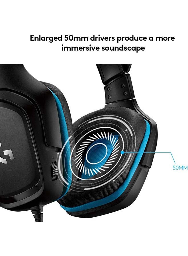 Logitech G432 Wired Gaming Headset, 7.1 Surround Sound, Dts Headphone:X 2.0, 50 Mm Audio Drivers, Usb And 3.5 Mm Audio Jack, Flip-To-Mute Mic, Lightweight, Pc/Mac/Xbox One/Ps4/Nintendo Switch - Black I 981-000770 - Image 4