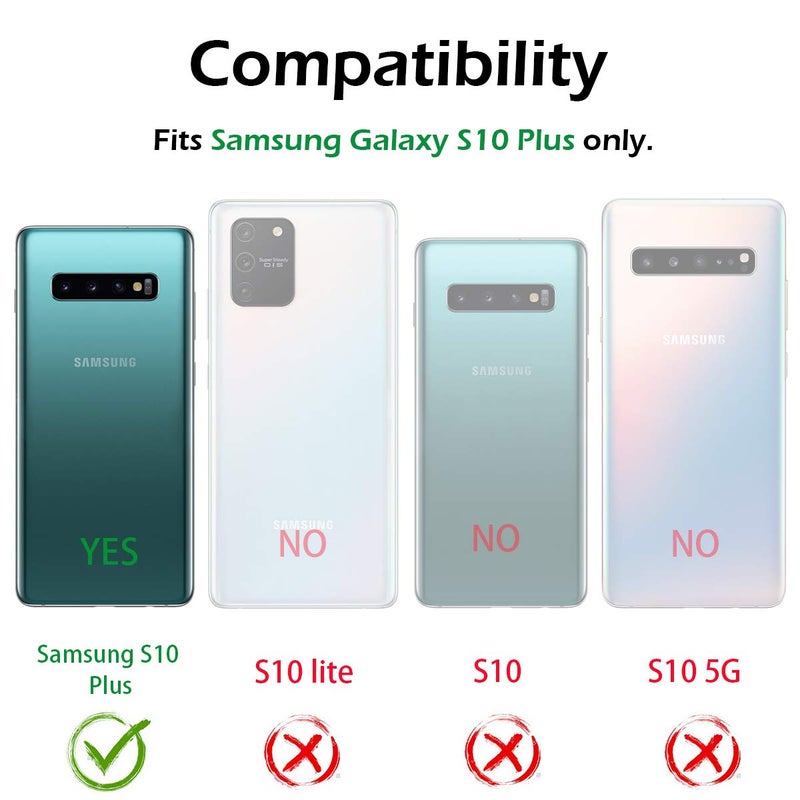 Dexnor Galaxy S10+ Plus Case with Built-in Screen Protector Clear Rugged Full Body Protective Shockproof Hard Defender Dual Layer Heavy Duty Bumper Cover Case for Samsung Galaxy S10 Plus - Purple - Image 2