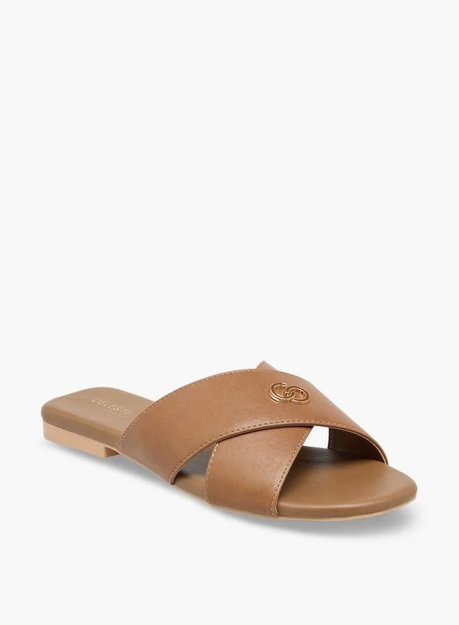 Celeste Women Cross Strap Slide Sandals