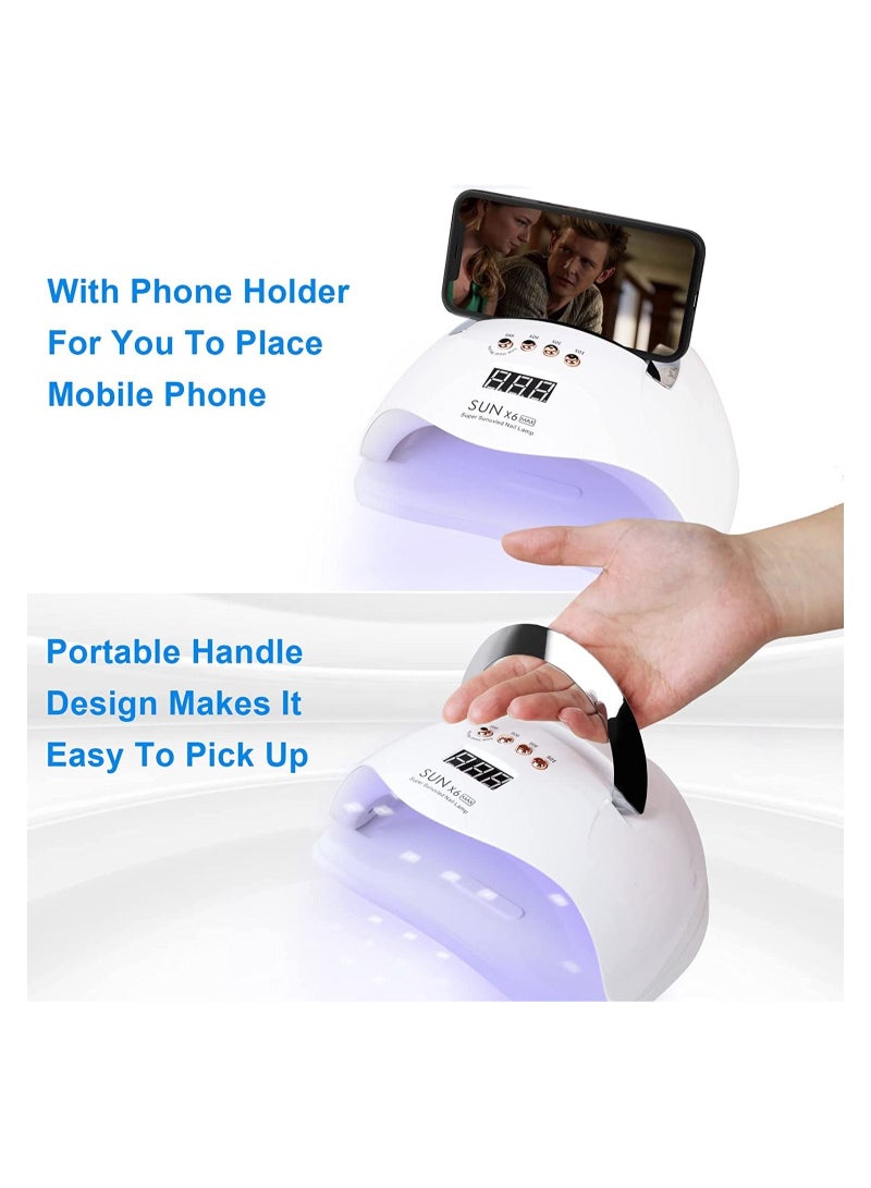 general UV LED Nail Lamp, 220W UV Nail Polish Light with Phone Holder Professional Nail Gel Polish Dryer Curing Lamp with 4 Timer Setting, Auto Sensor 45 Beads for Nail Art Design - Image 5
