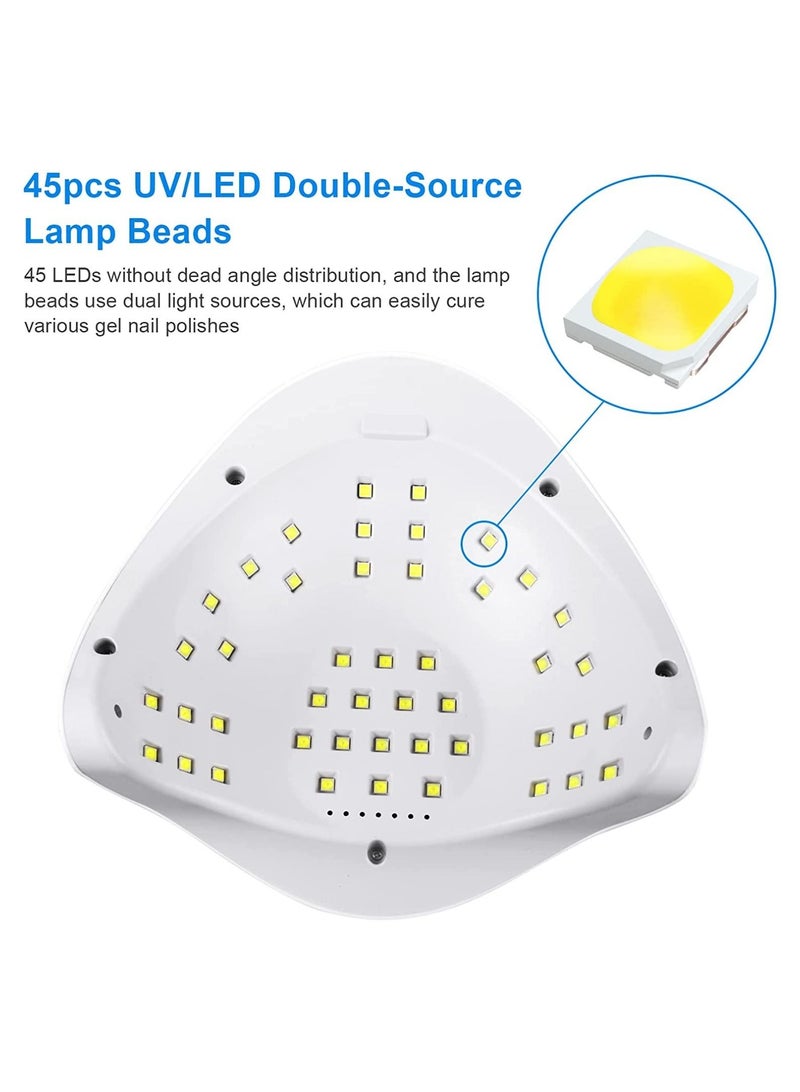 general UV LED Nail Lamp, 220W UV Nail Polish Light with Phone Holder Professional Nail Gel Polish Dryer Curing Lamp with 4 Timer Setting, Auto Sensor 45 Beads for Nail Art Design - Image 3
