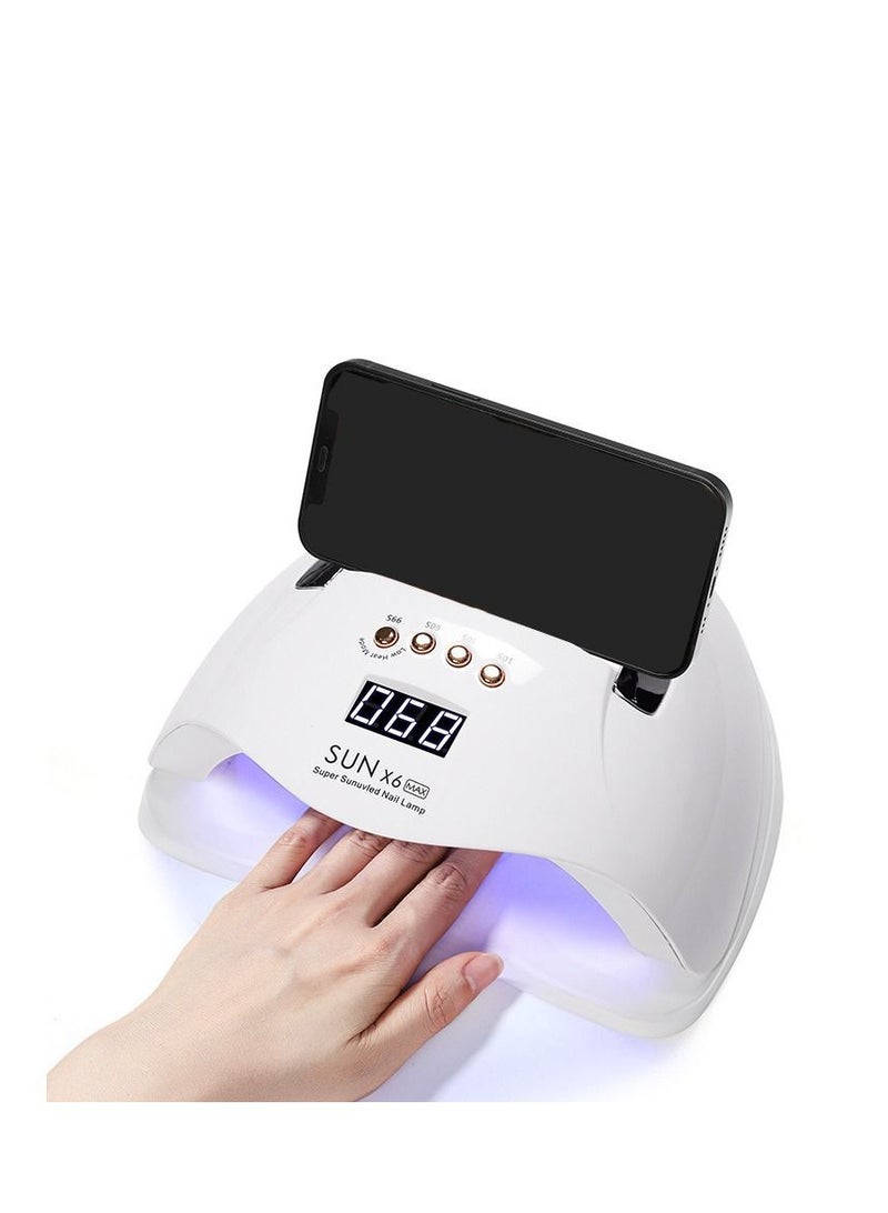 general UV LED Nail Lamp, 220W UV Nail Polish Light with Phone Holder Professional Nail Gel Polish Dryer Curing Lamp with 4 Timer Setting, Auto Sensor 45 Beads for Nail Art Design - Image 1