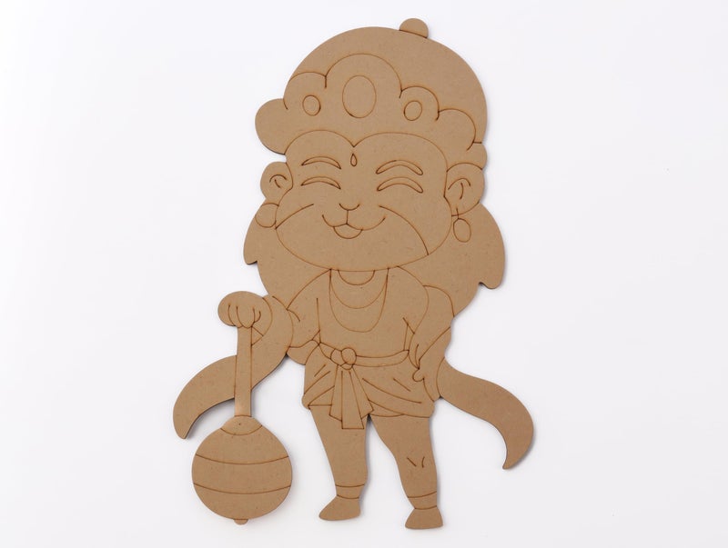 HIART24 هاي آرت 24 جاي هانومان MDF علامة مع قطع لعمل يدوي، فن، فن الراتنج، ديكوباج (10 × 7 بوصة) - Image 1