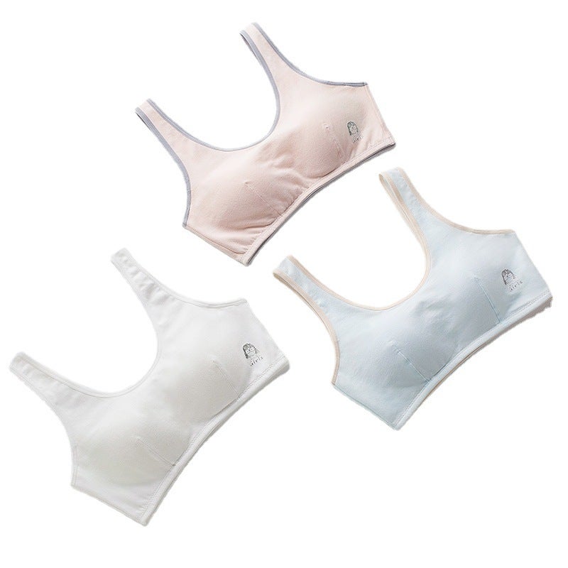 Summer Light Fabric Youth Vest Teen Girls Bra Tank light pink