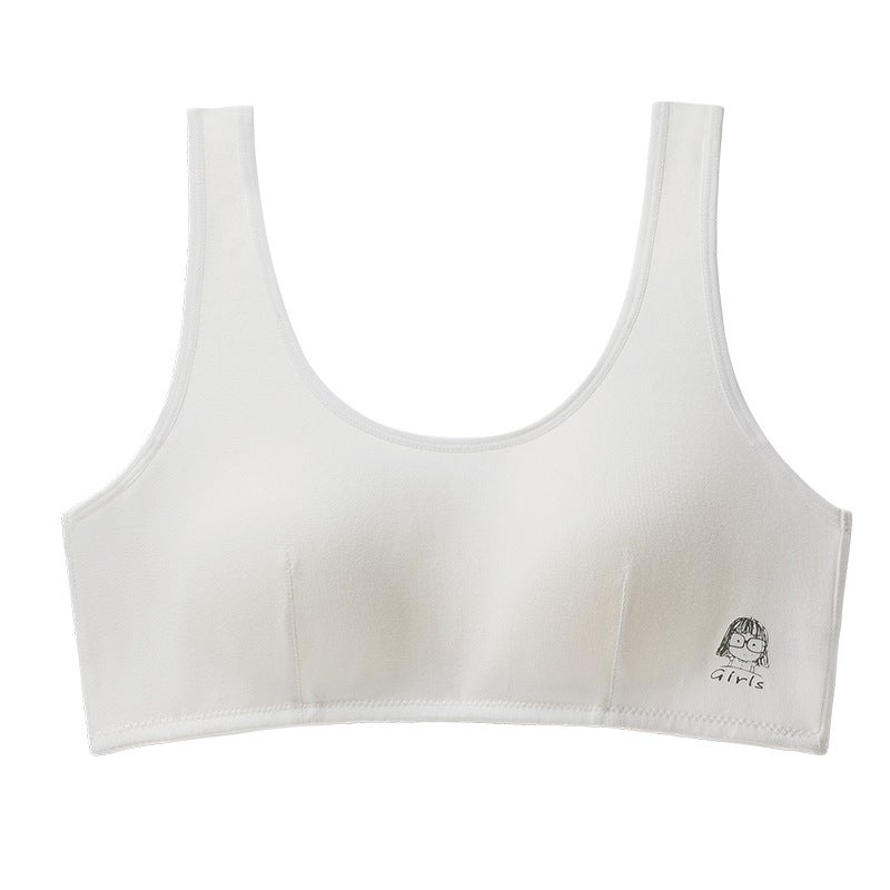 Summer Light Fabric Youth Vest Teen Girls Bra Tank light pink