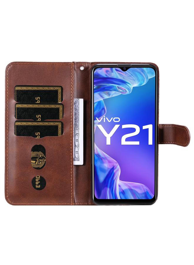 erorex Case For vivo Y21 / Y21S / Y33S Fashion Calf Texture Zipper Horizontal Flip Leather Phone Case - Image 5