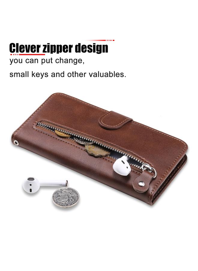 erorex Case For vivo Y21 / Y21S / Y33S Fashion Calf Texture Zipper Horizontal Flip Leather Phone Case - Image 4