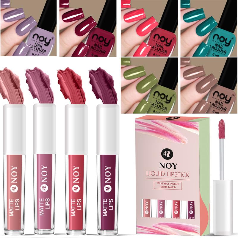 Noy Nail Paint And Liquid Lipstick Combo For Luxurious Feel Complete Glam Kit Nail Paint Liquid Lipstick Duo Cupid Gift Matte Lipstick Nail Polish Valentine Day Set - Image 1