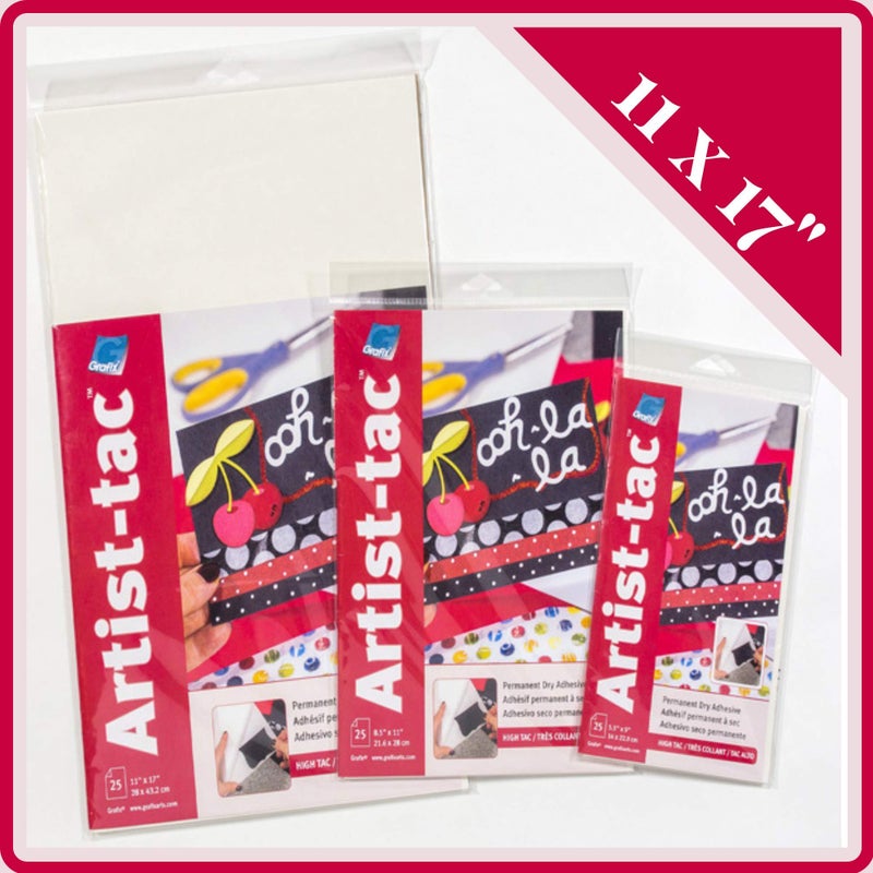 Grafix Artist-Tac Dry Transfer Adhesive Dots - 11"x17" Sheet of Permanent Micro Adhesive Dots are A Quick, Mess-Free Mounting Option for Arts,Papercrafts,School Projects,Stationary,Pack of 25 Sheets - Image 2