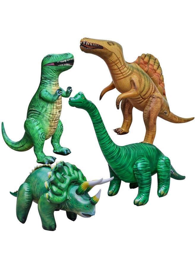 جيت كرييشنز مجموعة ديناصورات جيت كرييشنز القابلة للنفخ، مكونة من ٤ قطع، من ديناصورات تي ريكس براكيوصور، سبينوصور، ترايسيراتوبس. مثالية لحمام السباحة وديكور الحفلات. تتراوح أحجامها بين ٣٧ و٥٣ بوصة تقريبًا، متعددة الألوان. - Image 1