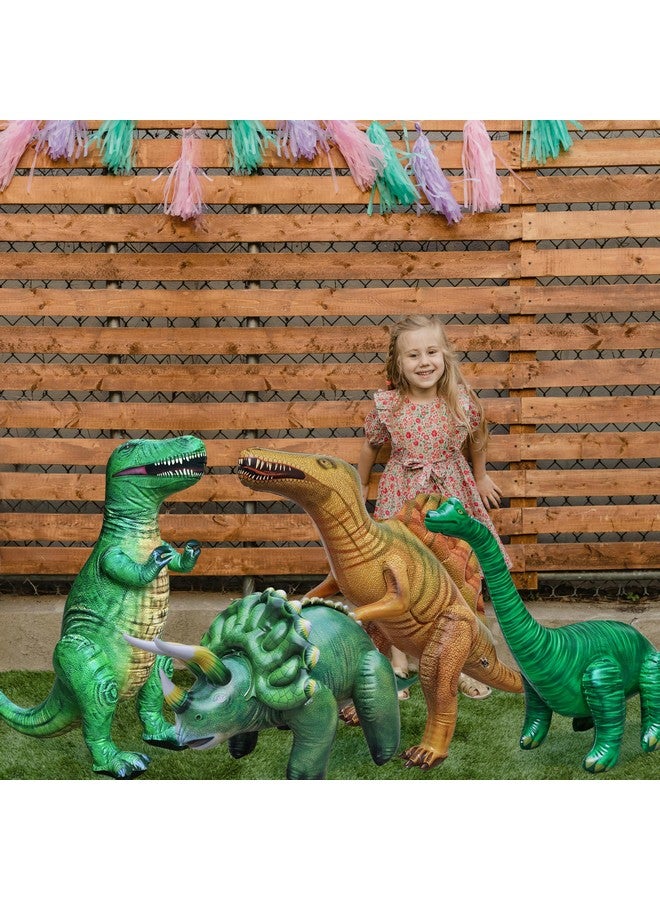 جيت كرييشنز مجموعة ديناصورات جيت كرييشنز القابلة للنفخ، مكونة من ٤ قطع، من ديناصورات تي ريكس براكيوصور، سبينوصور، ترايسيراتوبس. مثالية لحمام السباحة وديكور الحفلات. تتراوح أحجامها بين ٣٧ و٥٣ بوصة تقريبًا، متعددة الألوان. - Image 5