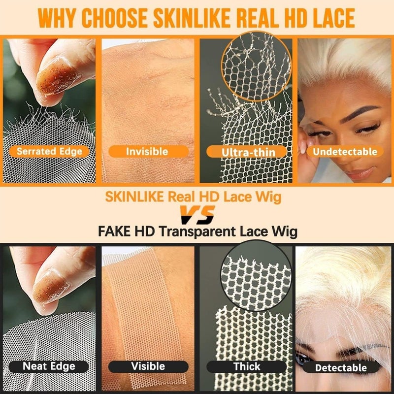 BEEOS Skinlike Real HD Lace Closure Only, 613 Blonde 6x6 Ultimate Virgin Human Hair Invisible HD Lace Closure Pre Plucked Natural Hairline Silky Straight 14 Inch - Image 2