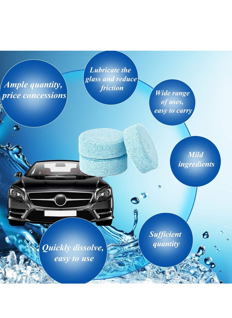 50 Pieces Car Windshield Glass Concentrated Washer Tablets Solid Car Effervescent Tablets Glass Solid Wiper Cleaning Tablets for Car Kitchen Window