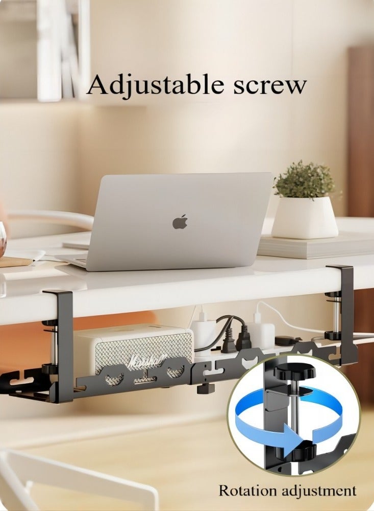 يمكن لدرج إدارة الكابلات تحت DESK ، تخزينًا قويًا للغاية تحت DESK ، الحفاظ على كبلات سطح المكتب أنيقة ، رف سلك الكربون القابل للتعديل ، فتحة سلكية سلكية ، رف تخزين الأسلاك الخالية من الثقب. - Image 4