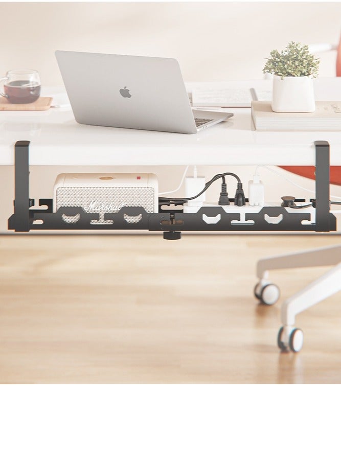 يمكن لدرج إدارة الكابلات تحت DESK ، تخزينًا قويًا للغاية تحت DESK ، الحفاظ على كبلات سطح المكتب أنيقة ، رف سلك الكربون القابل للتعديل ، فتحة سلكية سلكية ، رف تخزين الأسلاك الخالية من الثقب. - Image 5