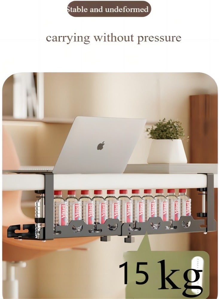 يمكن لدرج إدارة الكابلات تحت DESK ، تخزينًا قويًا للغاية تحت DESK ، الحفاظ على كبلات سطح المكتب أنيقة ، رف سلك الكربون القابل للتعديل ، فتحة سلكية سلكية ، رف تخزين الأسلاك الخالية من الثقب. - Image 3