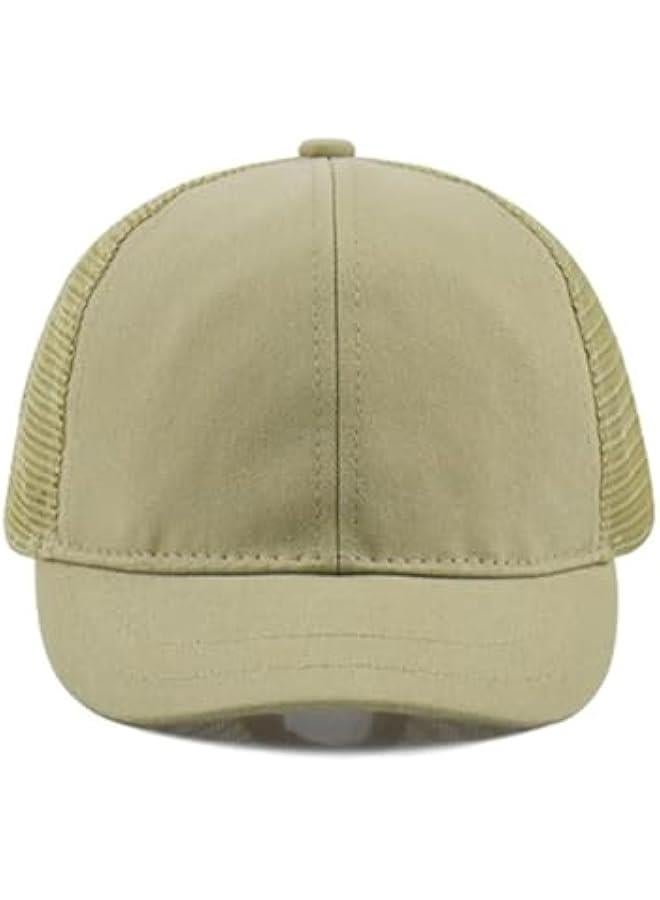Short Brim Mesh-Back Baseball Cap Adjustable Washed Breathable Cotton Unconstructed Plain Dad Hat for Men Women - Image 4
