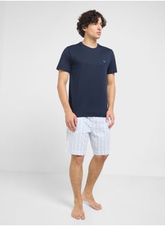 EMPORIO ARMANI Crew Neck T-Shirt & Logo Band Shorts  - Image 5