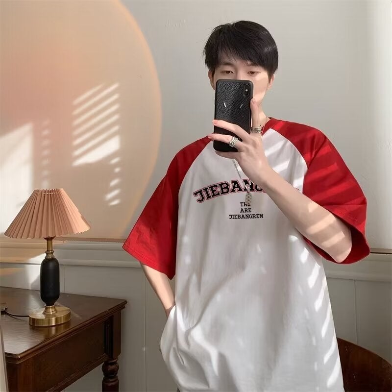 Teenager Short-Sleeved T-Shirt Joker Men'S Summer American Retro High Street Men'S Half-Sleeved Clothes High School Student Bottoming Shirt. - Image 4