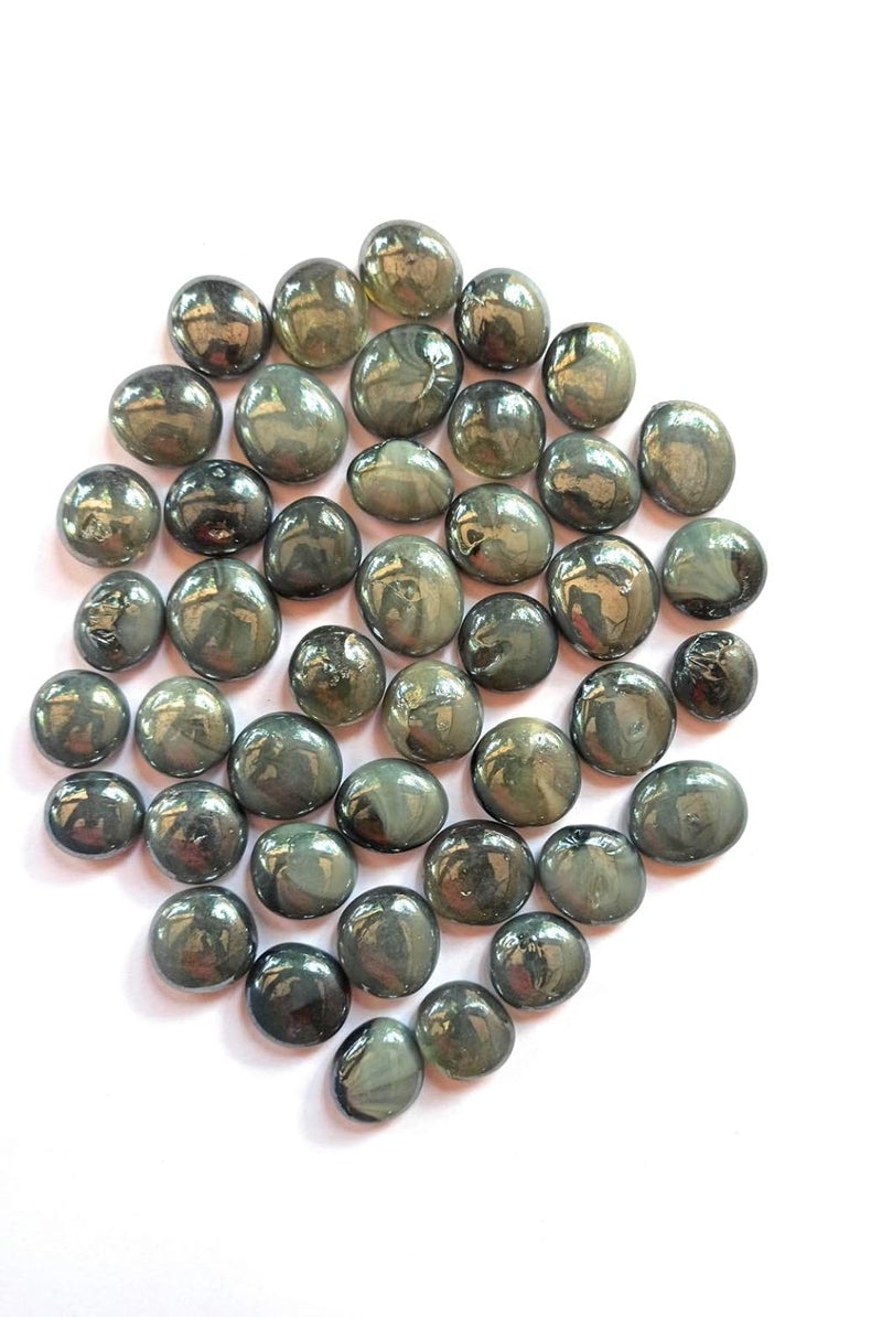 Ohhsome 2Kg Gray Glass Pebbles Polished Round Crystal 2Kg - Image 1