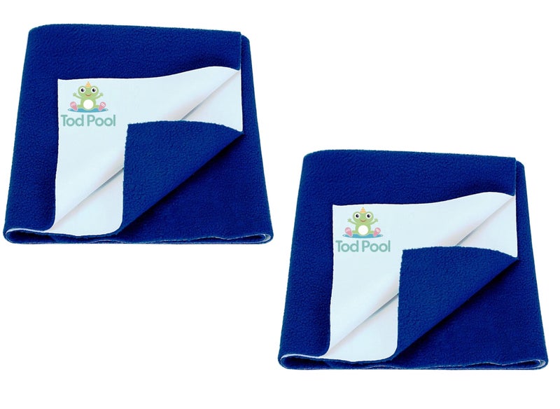 Tod PooL Breathable Bed Protector | Anti-Piling Fleece Extra Absorbent Washable | Waterproof Quick Dry Sheet | Bed Protector Sheet for Kids and Adults (2, Royal Blue, Small (70x50cm)) - Image 1