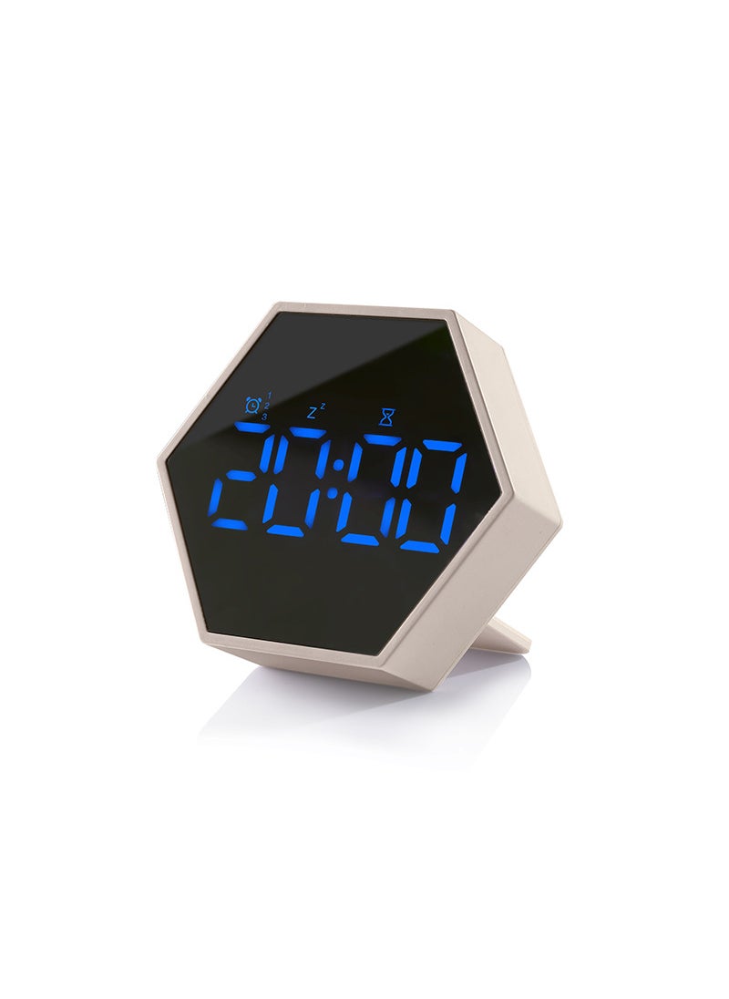 Generic - Creative C5 Alarm Clock Digital Mirror Student Clock Light yellow - Image 1