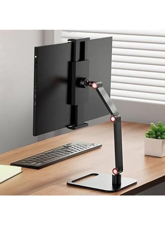 General Portable clip-on mount for monitor/tablet/iPad, 360° rotatable, sturdy base for 12 to 17.3" screens (both arms)  - Image 5