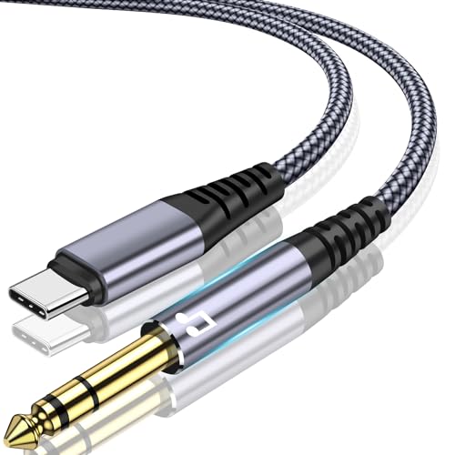QIMIAOUS USB C to 1/4" TRS Audio Stereo Cable, 4FT Type C to 6.35mm 1/4 Male Aux Audio Cord Compatible with iPad Pro/iPhone16/15, Pixel 5XL, Samsung Galaxy S22 for Amplifier, Mixer, Home Theater, Speaker ect - Image 1