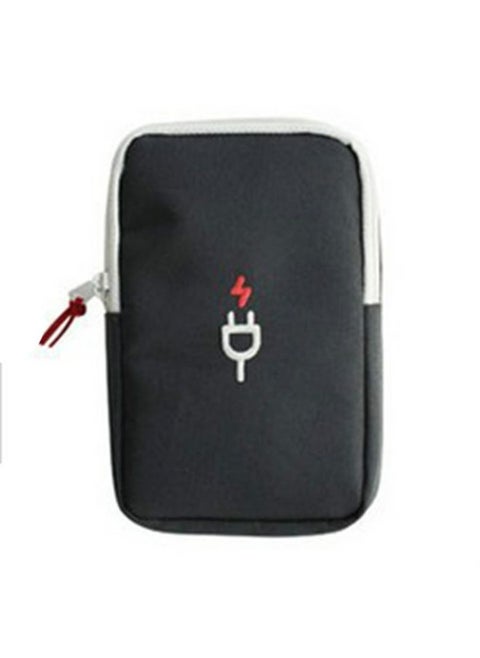 Travel Portable Charger Headset Cable Storage Bag(Dark Gray)