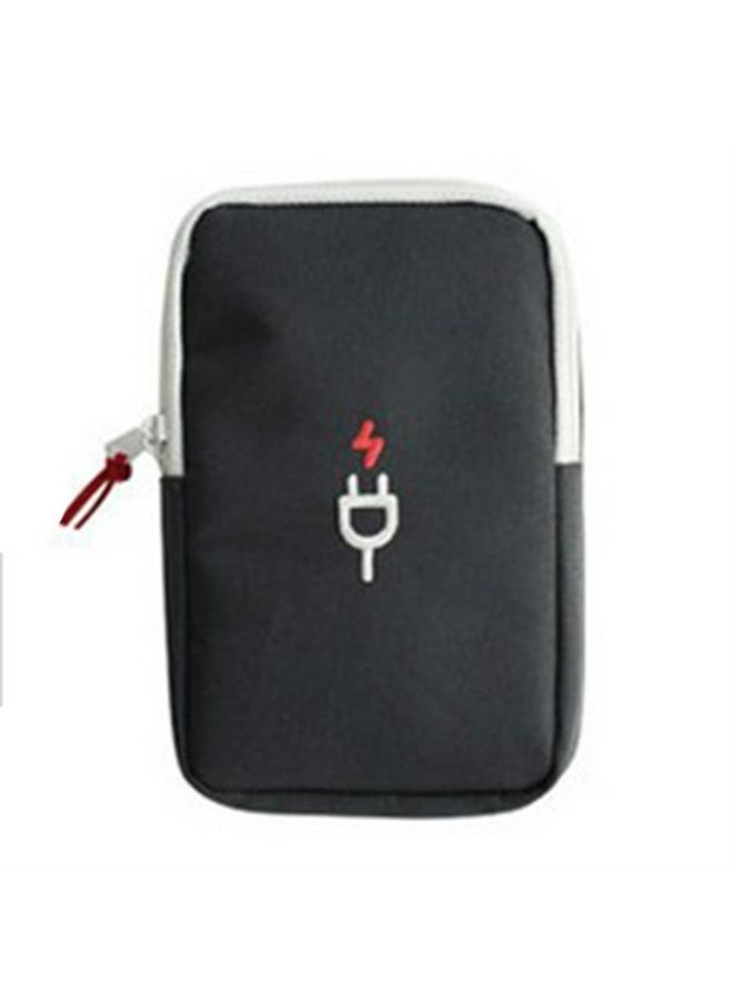 Travel Portable Charger Headset Cable Storage Bag(Dark Gray)