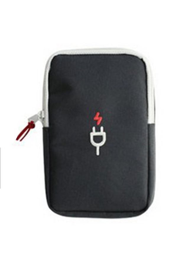 Travel Portable Charger Headset Cable Storage Bag(Dark Gray)