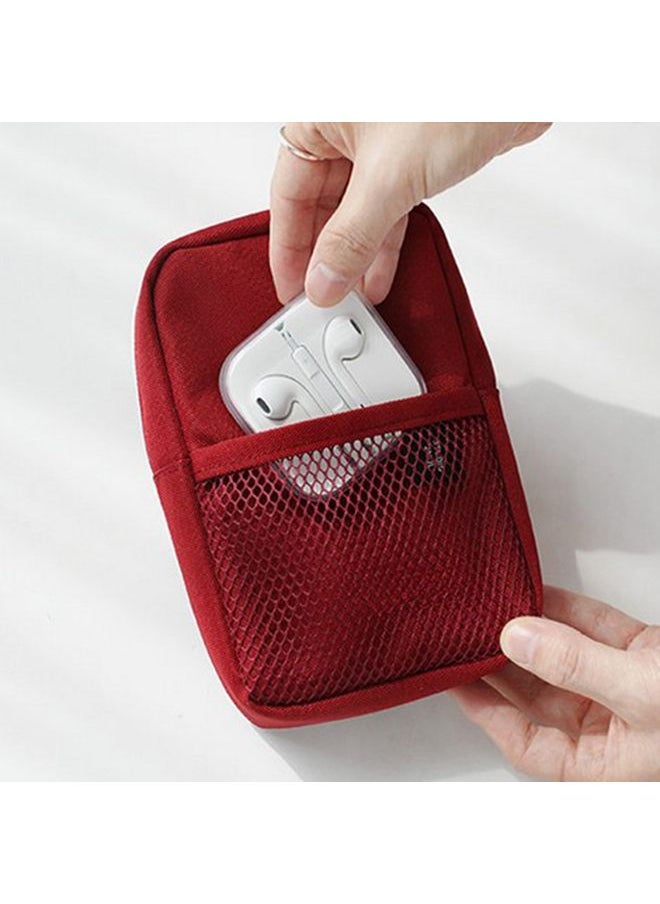 Travel Portable Charger Headset Cable Storage Bag(Dark Gray)