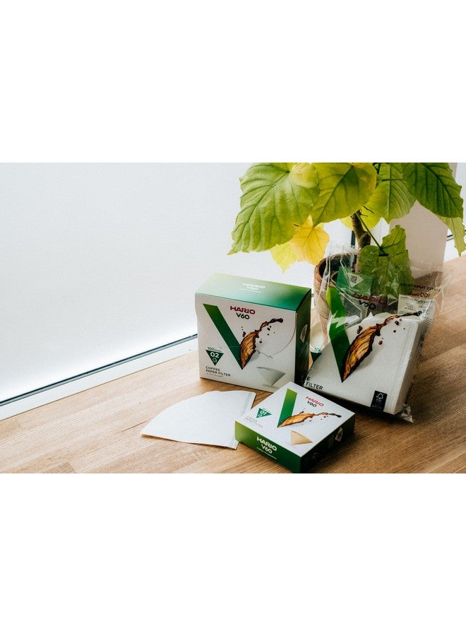 هاريو فلتر قهوة ورقي هاريو V60، مقاس 02، أبيض، علبة 100 قطعة - Image 4