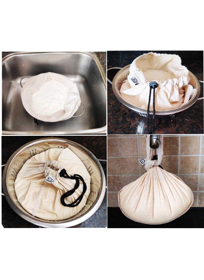 NXT - Cotton Cheese Cloth Bag Yogurt Nut Milk Strainer - 2 Pieces Made by Muslin Cloth for Kitchen nut Milk Bags Hung Curd Cloth Strainer Bag - Image 1