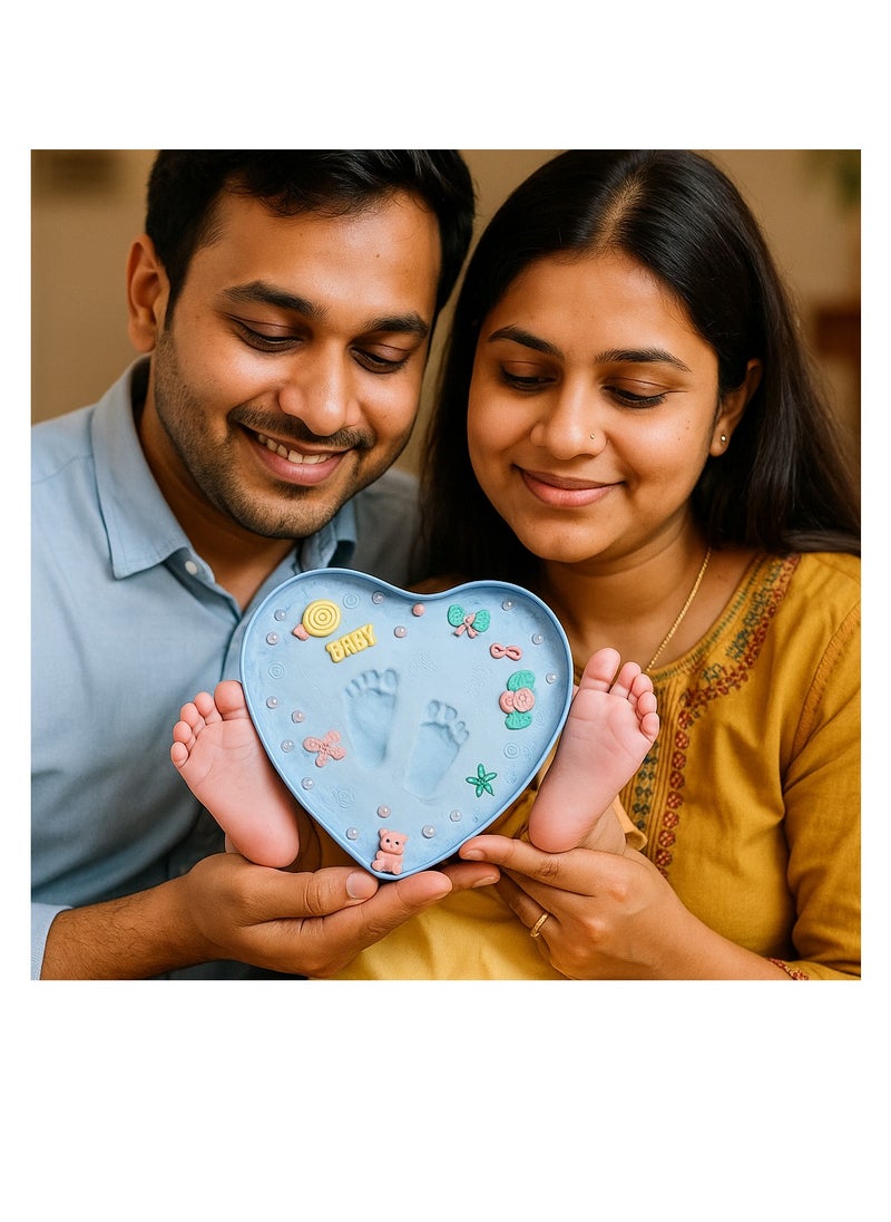 Kiddale Baby Shower Gift| Baby Casting Kit| Baby Impression Kit| Handprint and Footprint Impression Clay Kit in a Tin Box with Decorative Materials and a Gift Bag - Image 1
