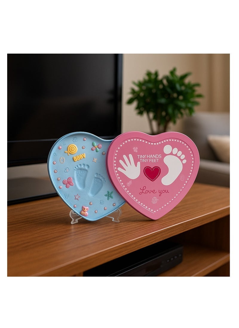 Kiddale Baby Shower Gift| Baby Casting Kit| Baby Impression Kit| Handprint and Footprint Impression Clay Kit in a Tin Box with Decorative Materials and a Gift Bag - Image 3